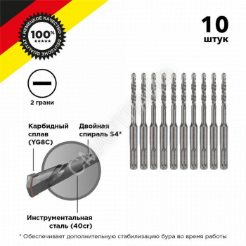 Бур по бетону 6x110мм SDS PLUS (уп.10шт) Kranz KR-91-0006-4 - smartlife-ural.ru – Екатеринбург