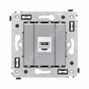 Розетка телефонная 1-м СП Avanti "Закаленная сталь" RJ12 без шторок механизм DKC 4404613 - smartlife-ural.ru – Екатеринбург