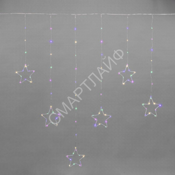 Гирлянда светодиодный занавес из росы с фигурами звезд IP20 USB + пульт управления мультиколор Neon-Night 315-849 - smartlife-ural.ru – Екатеринбург