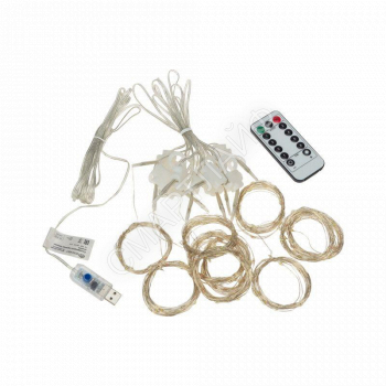 Гирлянда светодиодный занавес из росы 3х3м 300 LED IP20 USB + пульт управления с крючками для крепления мультиколор Neon-Night 315-889 - smartlife-ural.ru – Екатеринбург
