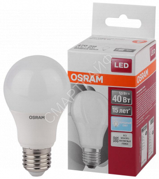 Лампа светодиодная LED Star Classic A 40 5.5W/865 5.5Вт грушевидная матовая 6500К холод. бел. E27 470лм 220-240В пластик. OSRAM 4052899971523 - smartlife-ural.ru – Екатеринбург