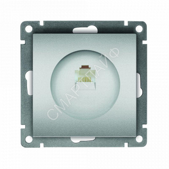 Розетка компьютерная 1-м СП Афина RJ45 кат.5E механизм серебр. Universal A0051-S - smartlife-ural.ru – Екатеринбург