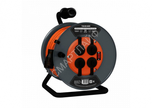 Удлинитель на метал. катушке 4х20м с заземл.16А IP44 ПВС 3х2.5 с выкл. медь TOKOV ELECTRIC TKP-SK20-325-Z - smartlife-ural.ru – Екатеринбург