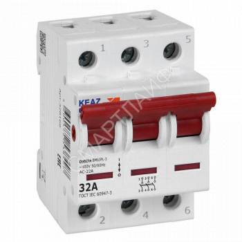 Выключатель нагрузки модульный OptiDin BM63PL-332-УХЛ3 (ВМ63PL) КЭАЗ 328168 - smartlife-ural.ru – Екатеринбург