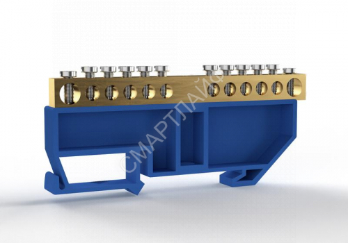 Шина нулевая на DIN-изоляторе 6х9мм 12 отвер. латунь TOKOV ELECTRIC TKE-BCB-69-12-DIN/N - smartlife-ural.ru – Екатеринбург