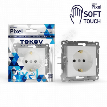 Розетка 1-м СП Pixel 16А IP20 с заземл. защ. шторки механизм айс TOKOV ELECTRIC TKE-PX-R1ZSF-C34 - smartlife-ural.ru – Екатеринбург