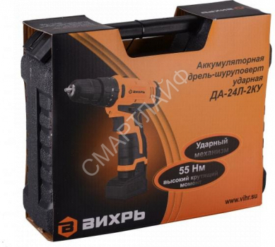 Дрель-шуруповерт аккумуляторная ударная ДА-24Л-2кУ Вихрь 72/14/19 - smartlife-ural.ru – Екатеринбург