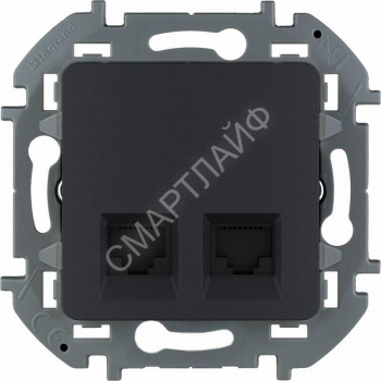 Розетка компьютерная 2-м Inspiria RJ45 кат.6 UTP механизм антрацит Leg 673843 - smartlife-ural.ru – Екатеринбург