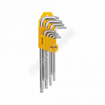 Набор ключей имбусовых Tamper-Torx 9шт ТТ10-ТТ50 закаленные удлиненные никель Kranz KR-12-5221 - smartlife-ural.ru – Екатеринбург