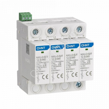 Ограничитель импульсных перенапряжений NXU-I+II/F 4P In=25кА Uc=385В Im=50кА (R) CHINT 308614 - smartlife-ural.ru – Екатеринбург