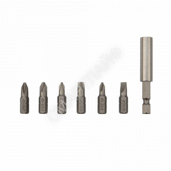 Набор бит 25мм PH1 PH2 PZ1 PZ2 SL5.5 T30 с магнитным держателем 7 предметов Kranz KR-92-0433 - smartlife-ural.ru – Екатеринбург